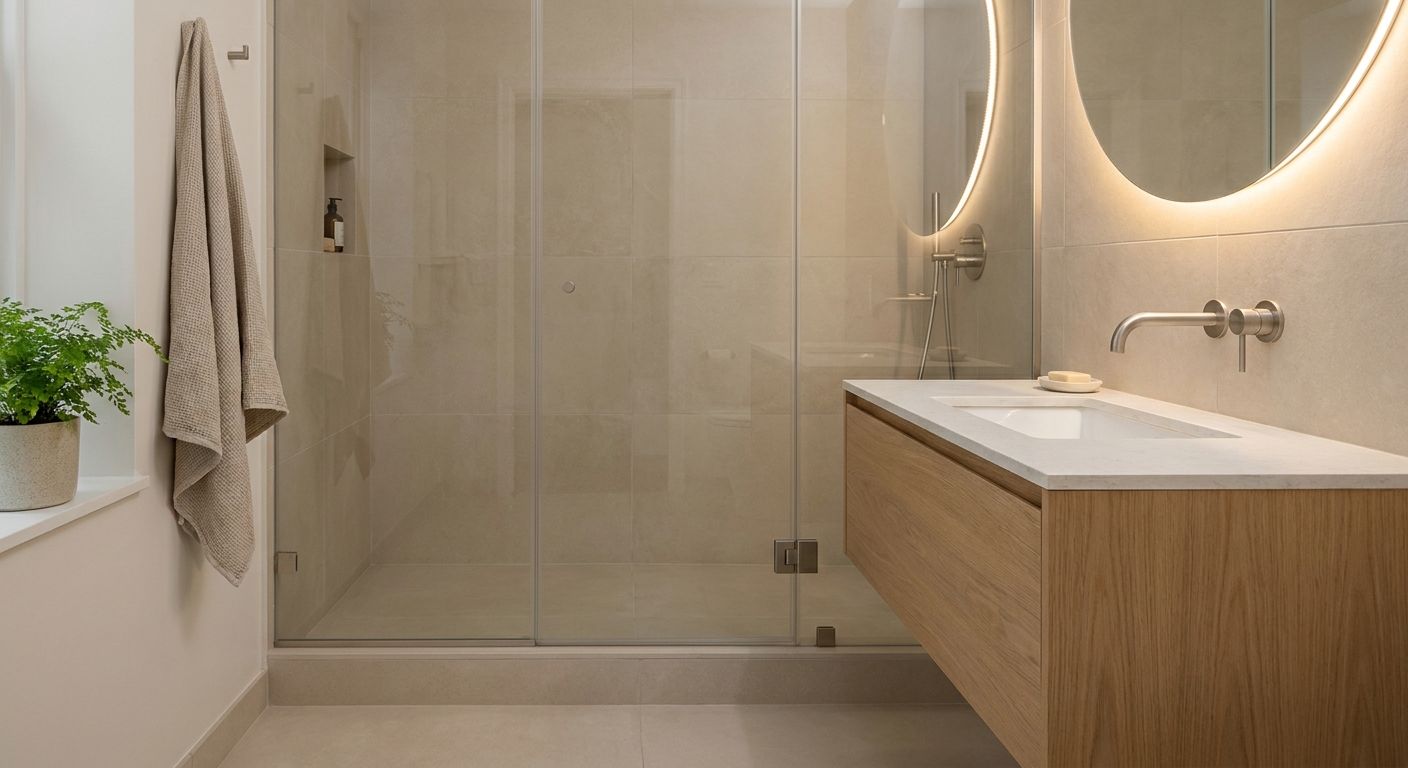 Co-op bath with quiet, waterproofed finishes
