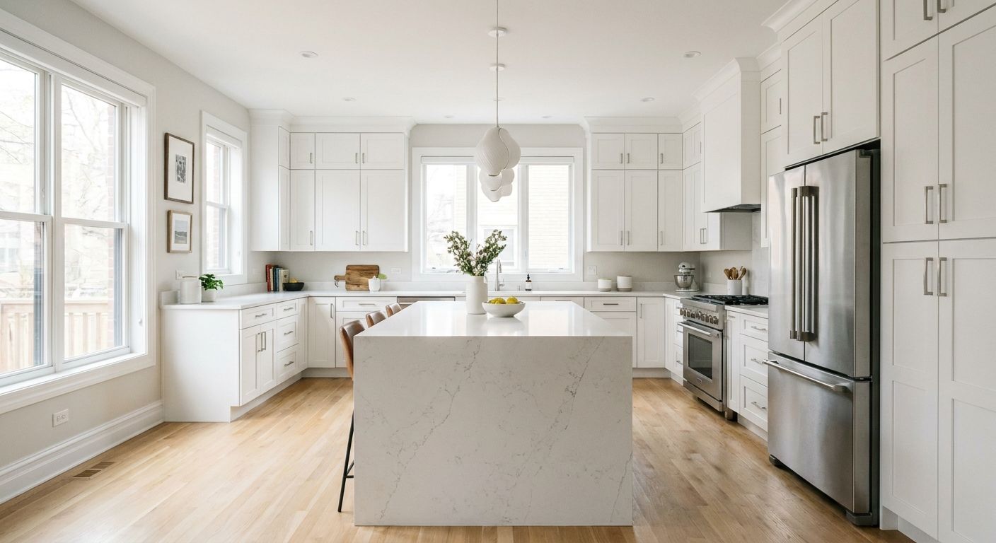 Full kitchen remodel with a quartz island