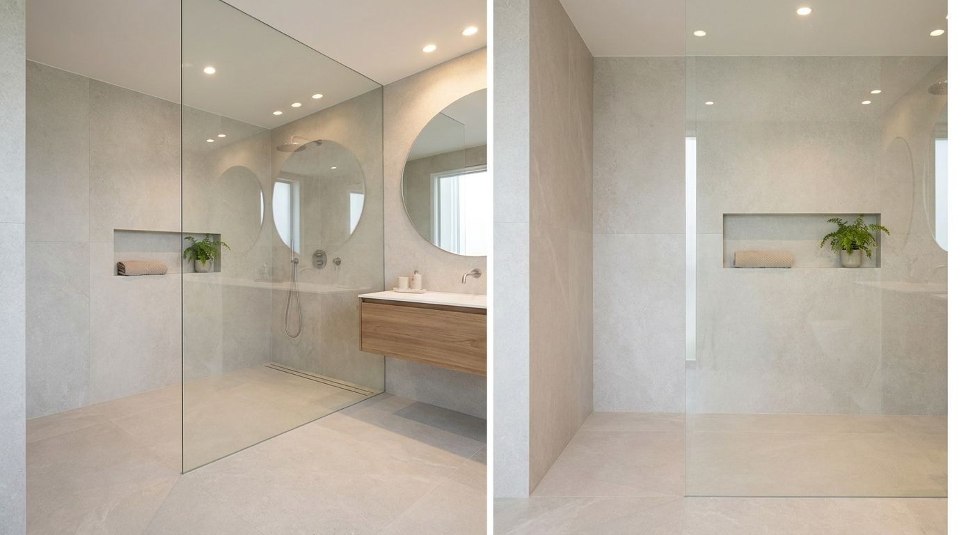Walk-in curbless shower