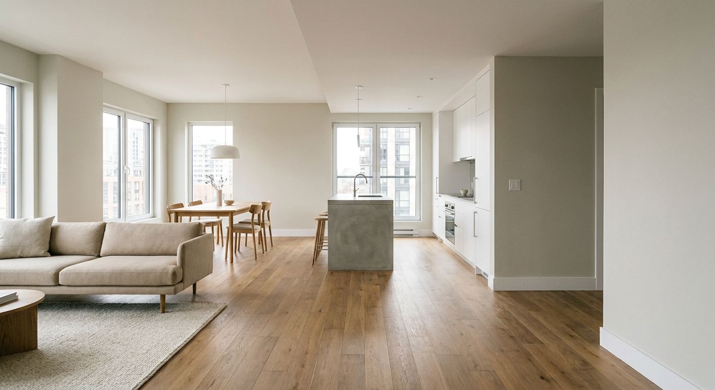 Sound-rated flooring throughout a unit