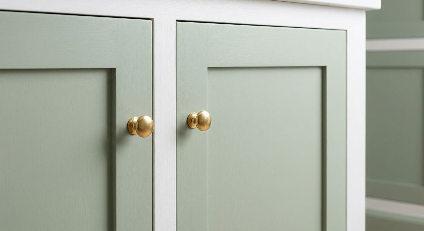 Inset cabinet doors sit flush inside the frame — a high-end, custom look.