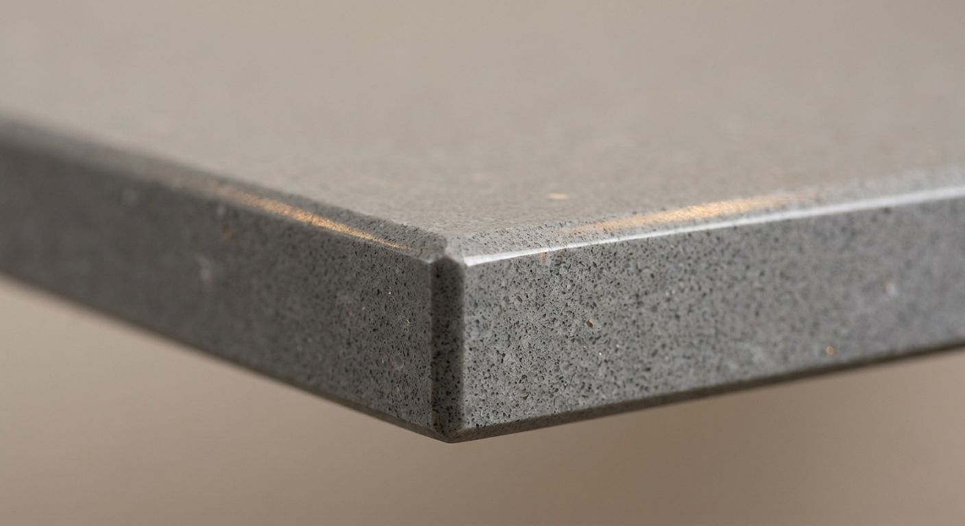 Countertop straight eased edge profile.