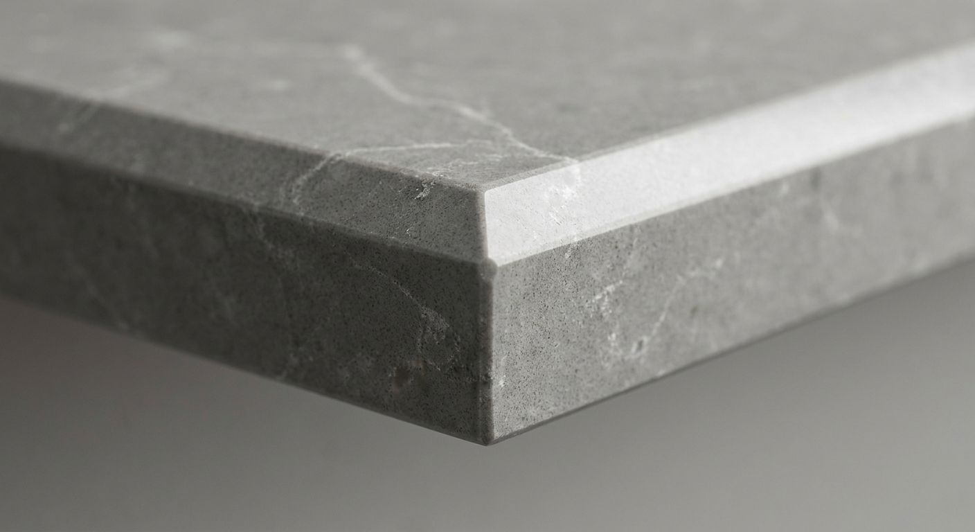 Countertop beveled edge profile.